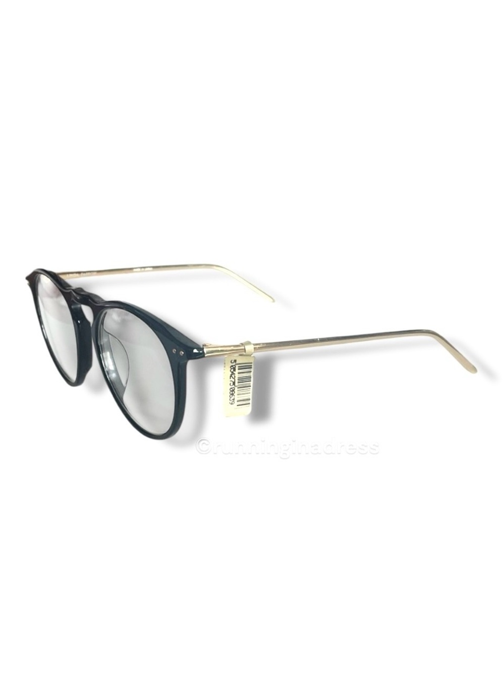 LINDA FARROW Luxury Black Gold Oval Optical Glasses Frame LFL608 C1 NWT - Picture 5 of 14